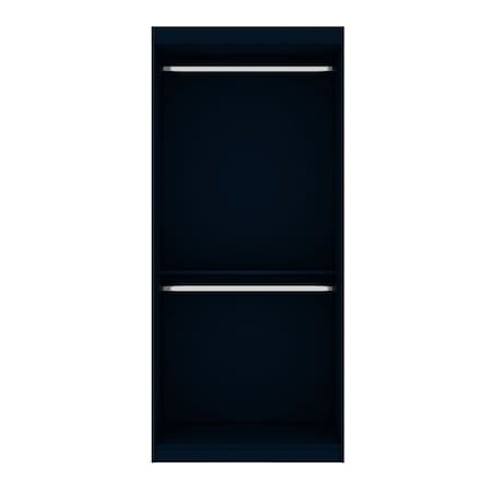 Manhattan Comfort Mulberry 35.9" Open Double Hanging Wardrobe Closet in Tatiana Midnight Blue 161GMC4